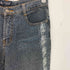 HAPHAZARD JEANS 00s Y2K ラインストーン 花刺繍 カットオフフレアデニムパンツ レディース 29