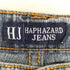 HAPHAZARD JEANS 00s Y2K ラインストーン 花刺繍 カットオフフレアデニムパンツ レディース 29