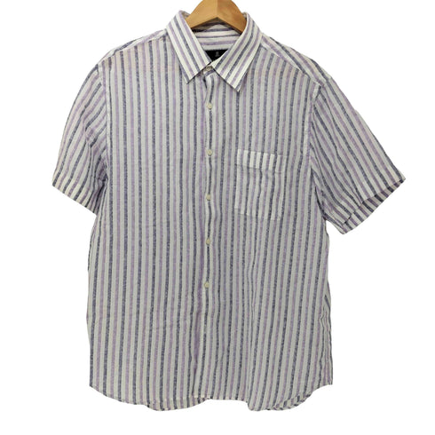 ランバンコレクション LANVIN COLLECTION コットン100% ストライプ 半袖シャツ メンズ 52