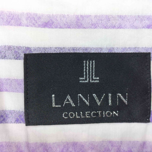 ランバンコレクション LANVIN COLLECTION コットン100% ストライプ 半袖シャツ メンズ 52