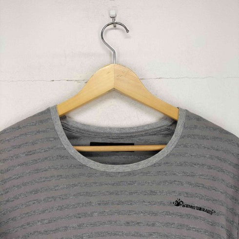 ヨシオクボ yoshio kubo フロント刺繍ボーダーL/S TEE メンズ JPN:2