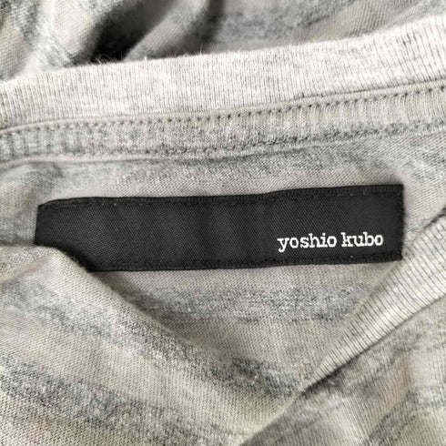 ヨシオクボ yoshio kubo フロント刺繍ボーダーL/S TEE メンズ JPN:2