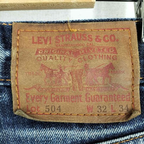 リーバイス LEVI STRAUSS&CO 00s 504 ジップフライストレートデニムパンツ メンズ 32 34