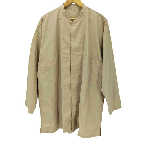 ムジラボ MUJI labo 超長綿ポプリンスタンドカラーミドル丈シャツ メンズ L-XL