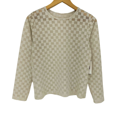 レイビームス Ray BEAMS チェッカー チュール ロングスリーブTシャツ レディース