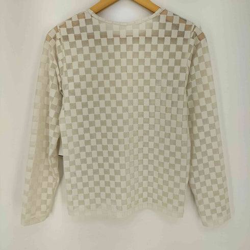 レイビームス Ray BEAMS チェッカー チュール ロングスリーブTシャツ レディース