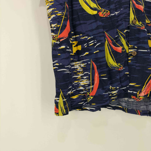 ポロラルフローレン POLO RALPH LAUREN 90s 総柄 ヨット アロハシャツ オープンカラーシャツ メンズ XL