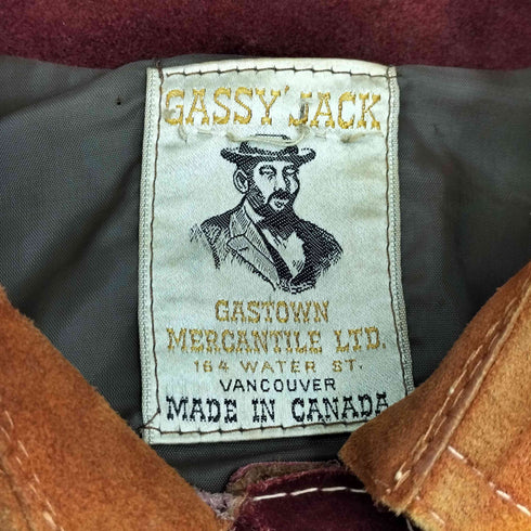 GASSY` JACK カナダ製 スウェードレザーパッチワークハーフコート レディース