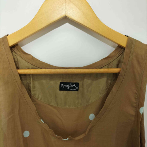 マーガレットハウエル MARGARET HOWELL 総シルク ドット柄 ノースリーブ タンクトップ レディース