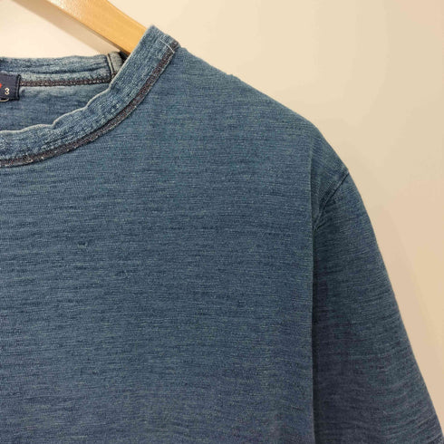 アールバイフォーティーファイブアールピーエム R by 45rpm 藍染 インディゴ 前面プリント 鹿 クルーネック Tシャツ メンズ JPN:3