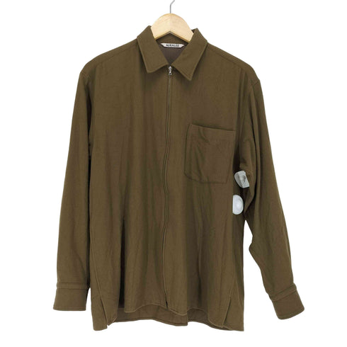 オーラリー AURALEE 19AW SUPER SOFT WOOL FLANNEL ZIP SHIRTS メンズ JPN:3