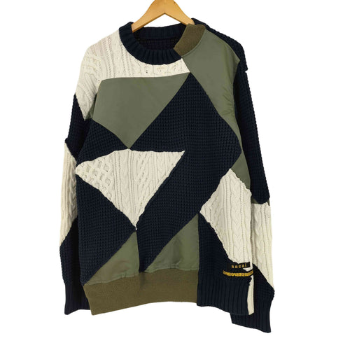 サカイ Sacai 異素材切替 パッチワークニット メンズ JPN:2