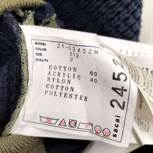サカイ Sacai 異素材切替 パッチワークニット メンズ JPN:2