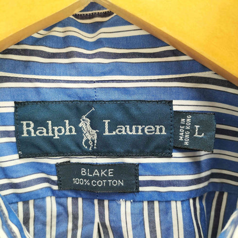 ラルフローレン RALPH LAUREN BREAK ポニー刺繍 L/S ボタンダウンストライプシャツ メンズ import:XL