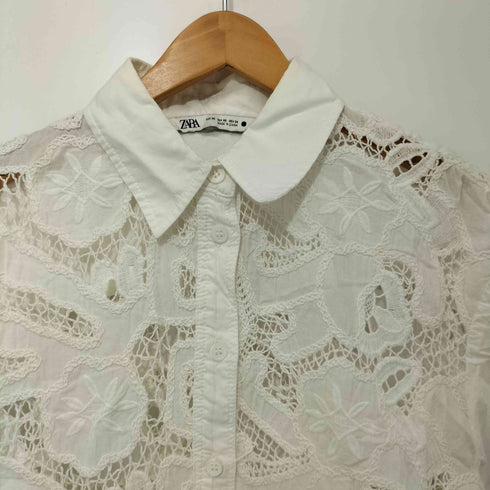 ザラ ZARA レース切替 ロングスリーブシャツ レディース JPN:XS