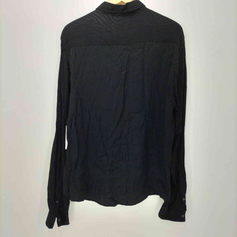ザラ ZARA 総柄 サテン地 ロングスリーブシャツ レディース import:M