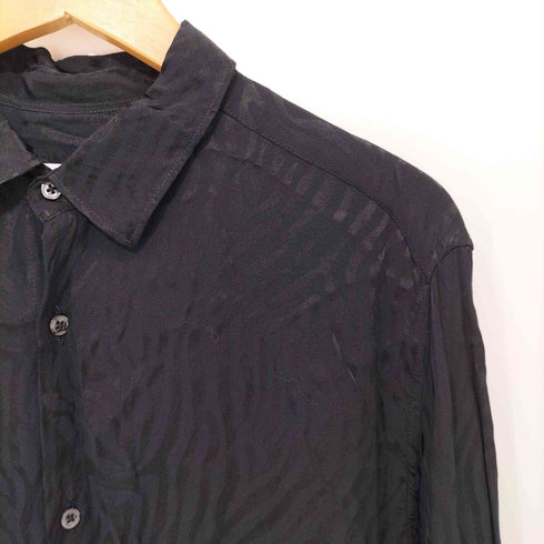 ザラ ZARA 総柄 サテン地 ロングスリーブシャツ レディース import:M