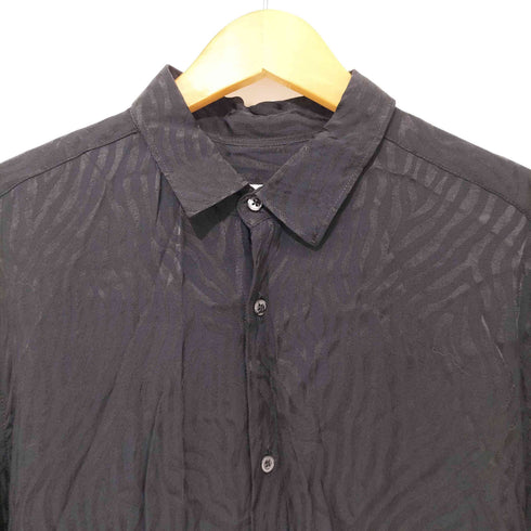 ザラ ZARA 総柄 サテン地 ロングスリーブシャツ レディース import:M
