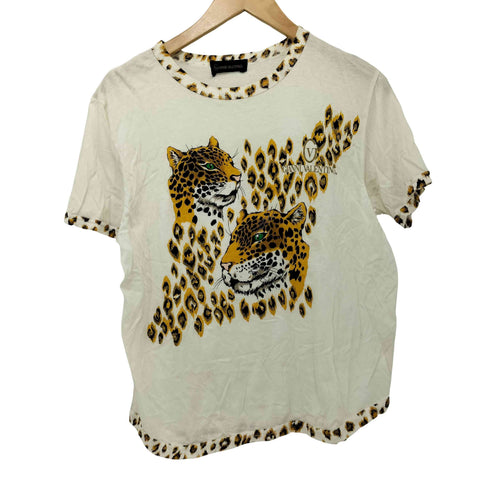 ジャンニヴァレンティノ GIANNI VALENTINO 80-90s アニマルプリント クルーネック リンガーTシャツ レディース