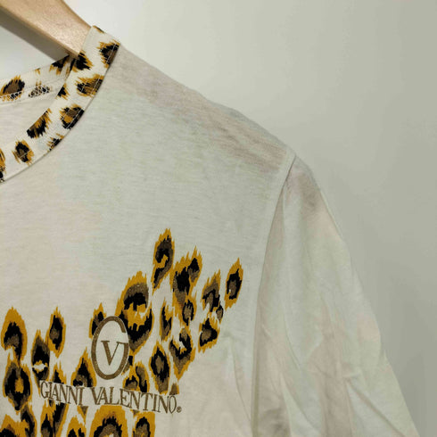 ジャンニヴァレンティノ GIANNI VALENTINO 80-90s アニマルプリント クルーネック リンガーTシャツ レディース