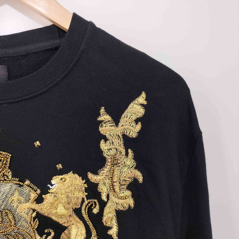 ザラマン ZARA MAN フロント刺繍 ビーズ装飾 クルーネックスウェット メンズ import:M