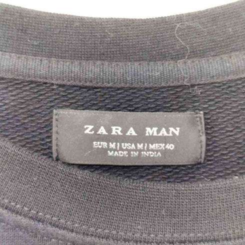 ザラマン ZARA MAN フロント刺繍 ビーズ装飾 クルーネックスウェット メンズ import:M