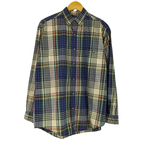 エディーバウアー Eddie Bauer 90S L/S 片ポケット チェック柄 BDシャツ メンズ import:M
