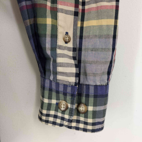 エディーバウアー Eddie Bauer 90S L/S 片ポケット チェック柄 BDシャツ メンズ import:M