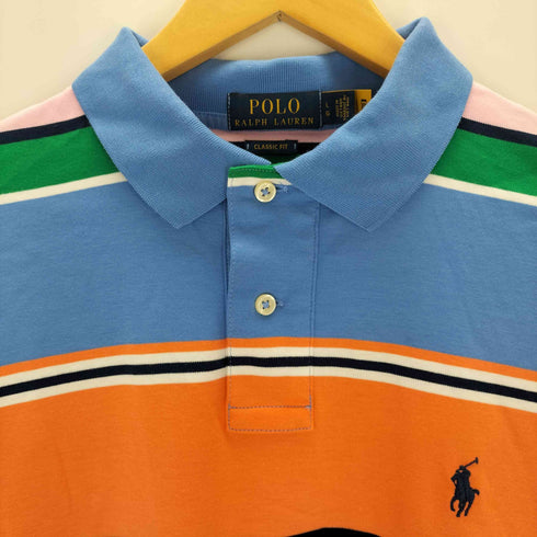 ポロラルフローレン POLO RALPH LAUREN マルチボーダーコットンポロシャツ メンズ import:L