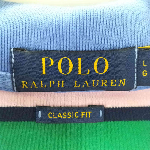 ポロラルフローレン POLO RALPH LAUREN マルチボーダーコットンポロシャツ メンズ import:L