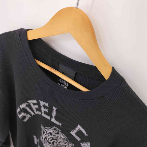 リーボック Reebok STEEL CITY HOCKEY フロントプリントサーマルカットソー メンズ import:XL