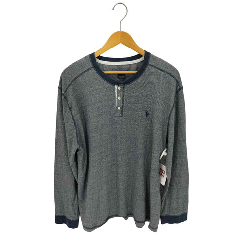 ユーエスポロアッスン U.S.POLO ASSN ドット柄 ヘンリーネック L/S シャツ メンズ import:XL