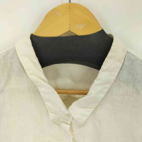 ネストローブ nest Robe リネン100% プレーン長袖シャツ チビ襟 レディース