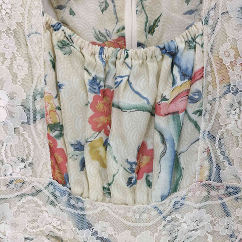 ガニーサックス GUNNE SAX 70-80S USA製 ヴィンテージ 花柄ドレスワンピース レディース