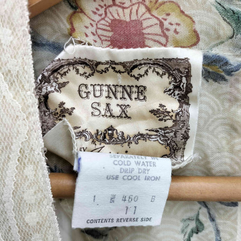 ガニーサックス GUNNE SAX 70-80S USA製 ヴィンテージ 花柄ドレスワンピース レディース