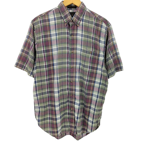 エディーバウアー Eddie Bauer 黒タグ Superior Madras マドラスチェック 半袖シャツ メンズ import:M