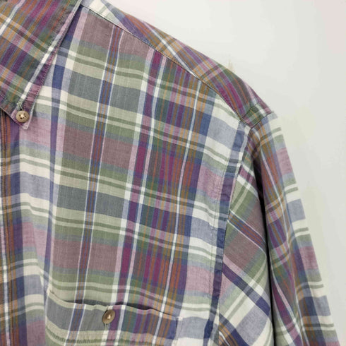 エディーバウアー Eddie Bauer 黒タグ Superior Madras マドラスチェック 半袖シャツ メンズ import:M