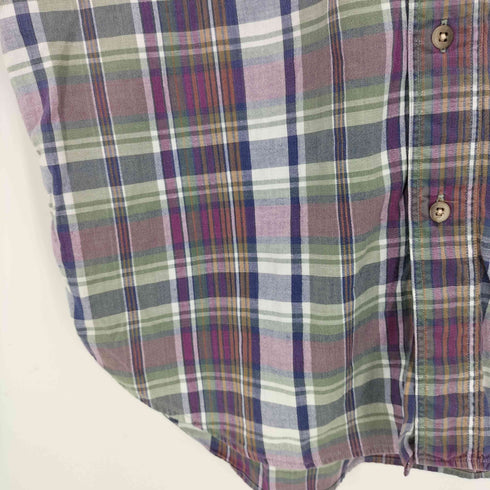 エディーバウアー Eddie Bauer 黒タグ Superior Madras マドラスチェック 半袖シャツ メンズ import:M