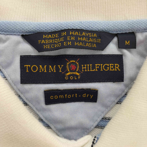 トミーヒルフィガー TOMMY HILFIGER COMFORT DRY ゴルフ エンブレム 刺繍 ボーダー S/S ポロシャツ メンズ import:M