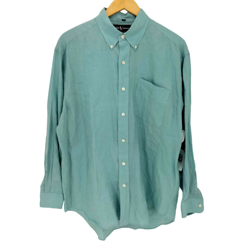ラルフローレン RALPH LAUREN BLAKE リネン100 ボタンダウン シャツ メンズ import:L