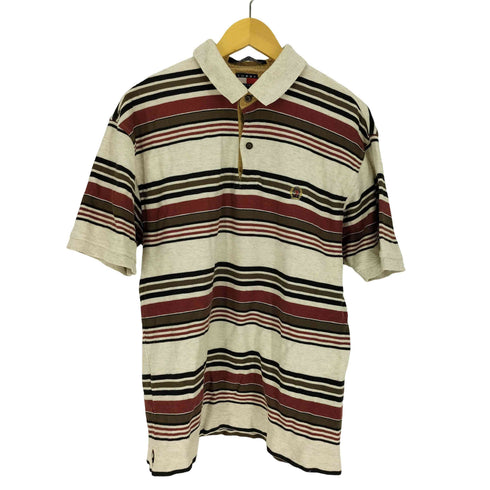 トミーヒルフィガー TOMMY HILFIGER エンブレム刺繍 ボーダー ポロシャツ メンズ import:L
