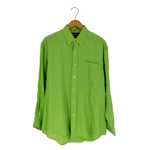 ラルフローレン RALPH LAUREN BLAKE リネン100 ボタンダウン シャツ メンズ import:L