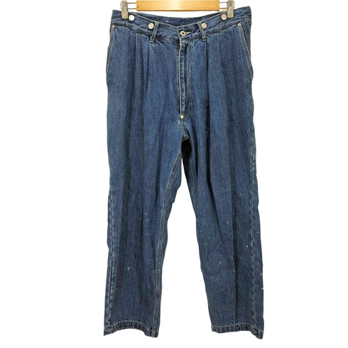スーパーサンクス SUPERTHANKS Pleated wide denim trousers デニムパンツ メンズ M