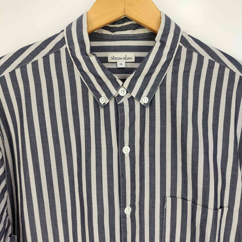 スティーブンアラン Steven Alan 80/1 TWL STRIPE SHIRT SINGLE NEEDLE-2 ストライプシャツ メンズ JPN:XL