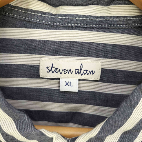 スティーブンアラン Steven Alan 80/1 TWL STRIPE SHIRT SINGLE NEEDLE-2 ストライプシャツ メンズ JPN:XL