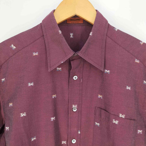 ミッソーニ MISSONI イタリア製 M字 総柄 コットンポリシャツ メンズ EUR:48