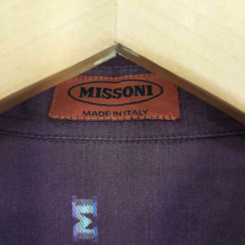ミッソーニ MISSONI イタリア製 M字 総柄 コットンポリシャツ メンズ EUR:48