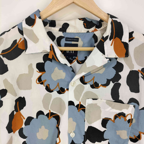 ギャップ Gap 花柄 開襟オープンカラー コットンシャツ メンズ import:L