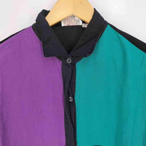 STEFANO World Wide フロントカラー切替 レーヨンシャツ レディース import:L