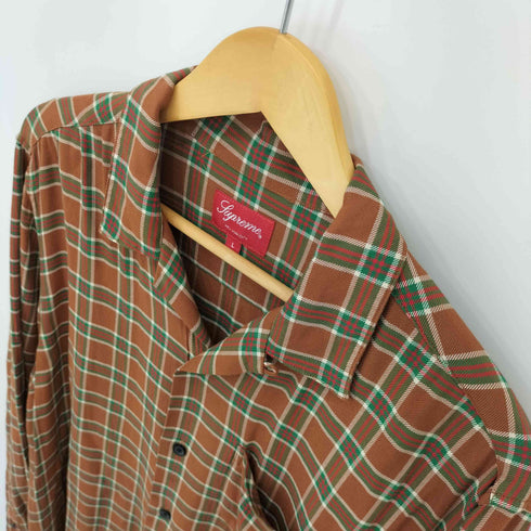 シュプリーム Supreme 19SS Plaid Rayon Shirtレーヨンチェックオープンカラーシャツ メンズ import:L